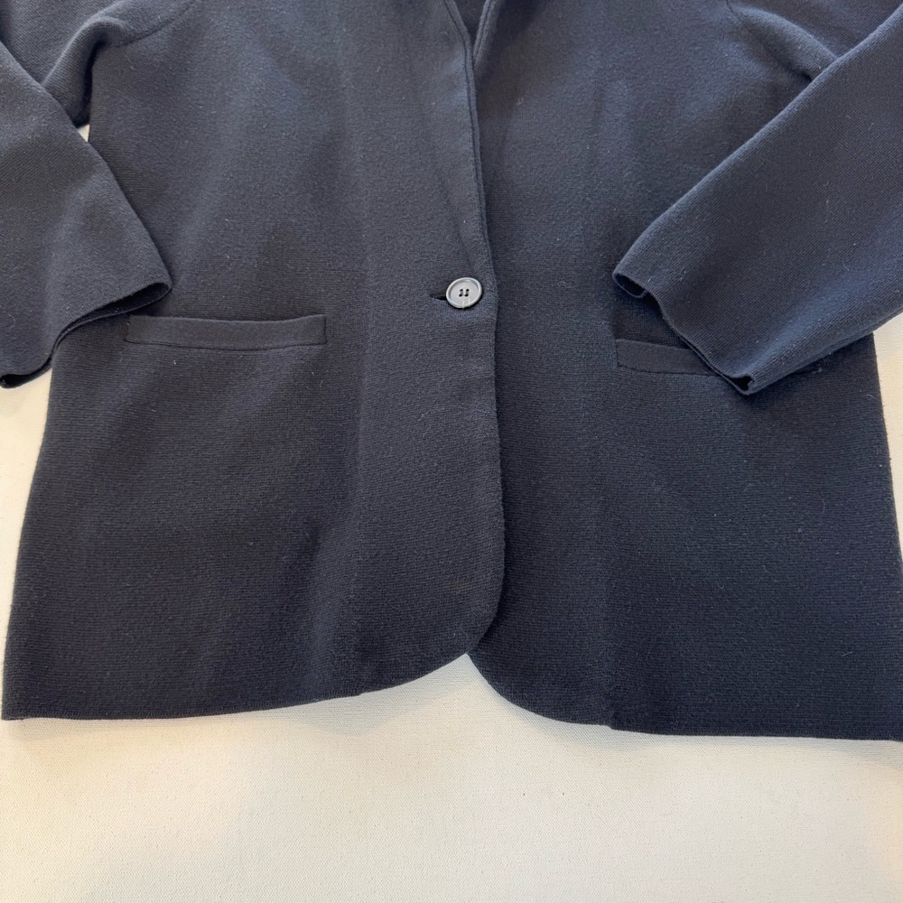 J Crew Cecile Relaxed Sweater Blazer Womens L Black Wool Double Knit Capsule - Picture 7 of 16